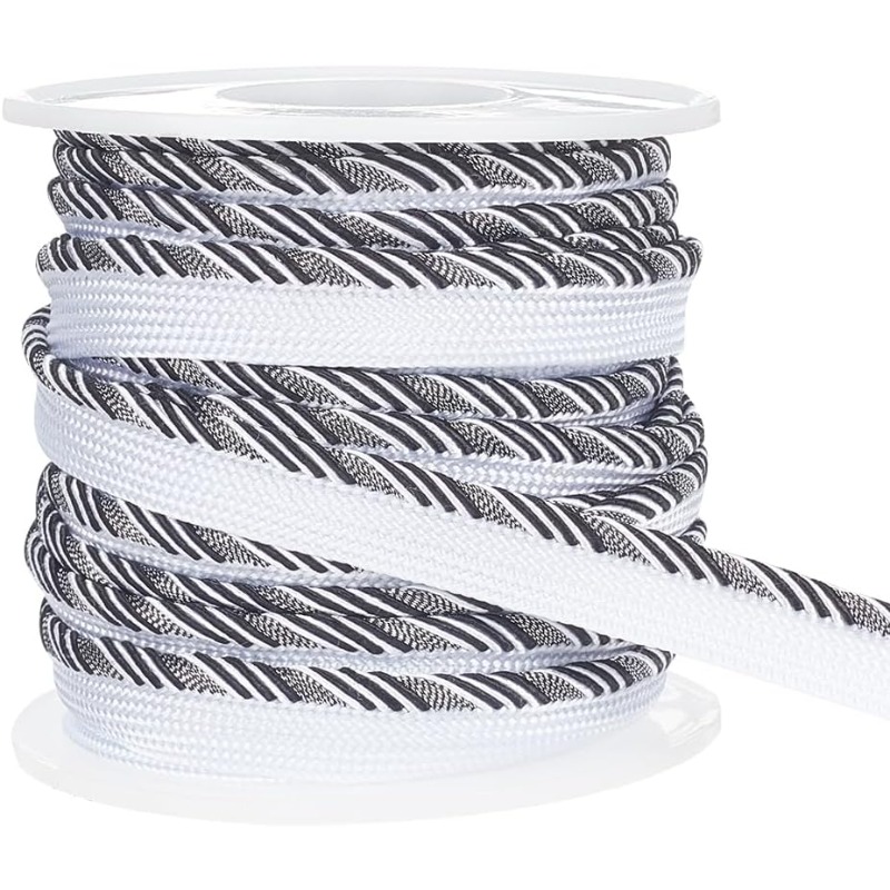 Cord Trim Twisted - 10 Yard kabel bibir putar hitam