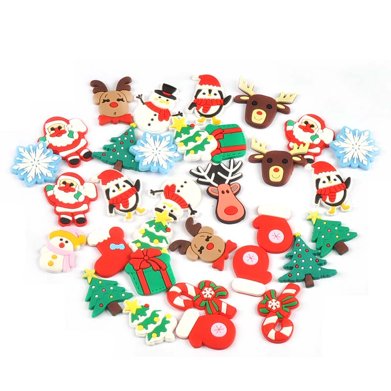 Christmas Craft Embellishment - 20 buah 3-4cm Santa Claus/Pinguin/kaus kaki