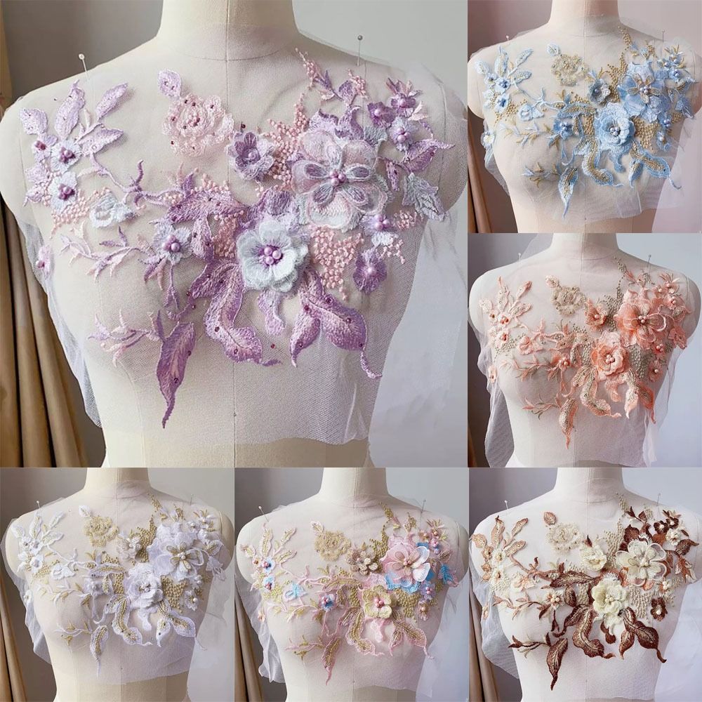 Applique Patch Flower - Patch Bordir Payet Warna-warni Elegan untuk