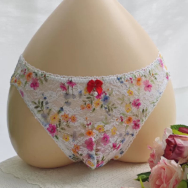 Embroidery Embellishments - Celana Dalam Pria Seksi Transparan Berenda