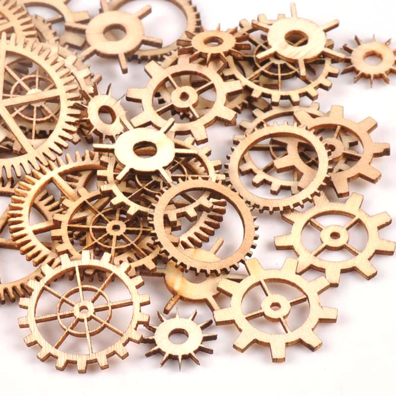 Craft Embellishments - 20-40Mm 36Pcs Kayu Yang Belum Selesai