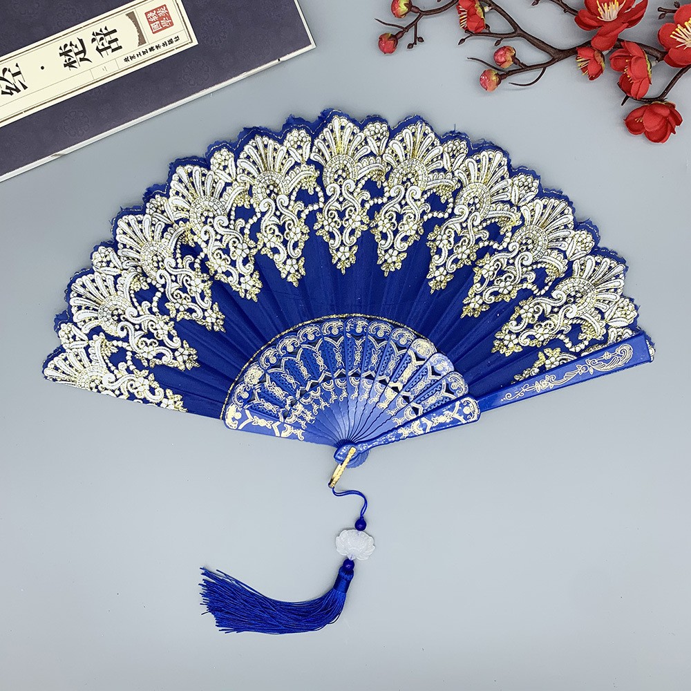 Kipas Tangan Lipat Retro Keraj - Tassel Fringe Trim ulasan dan harga