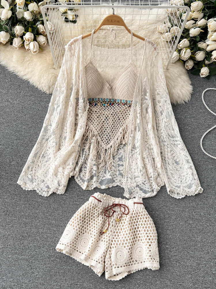 Setelan Liburan Musim Panas Wa - Tassel Fringe Trim ulasan dan harga