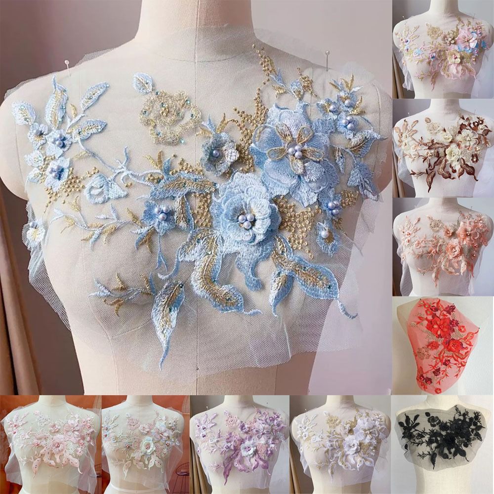 Kain Renda Manik-manik Bunga 3 - Applique Patch Flower ulasan dan harga