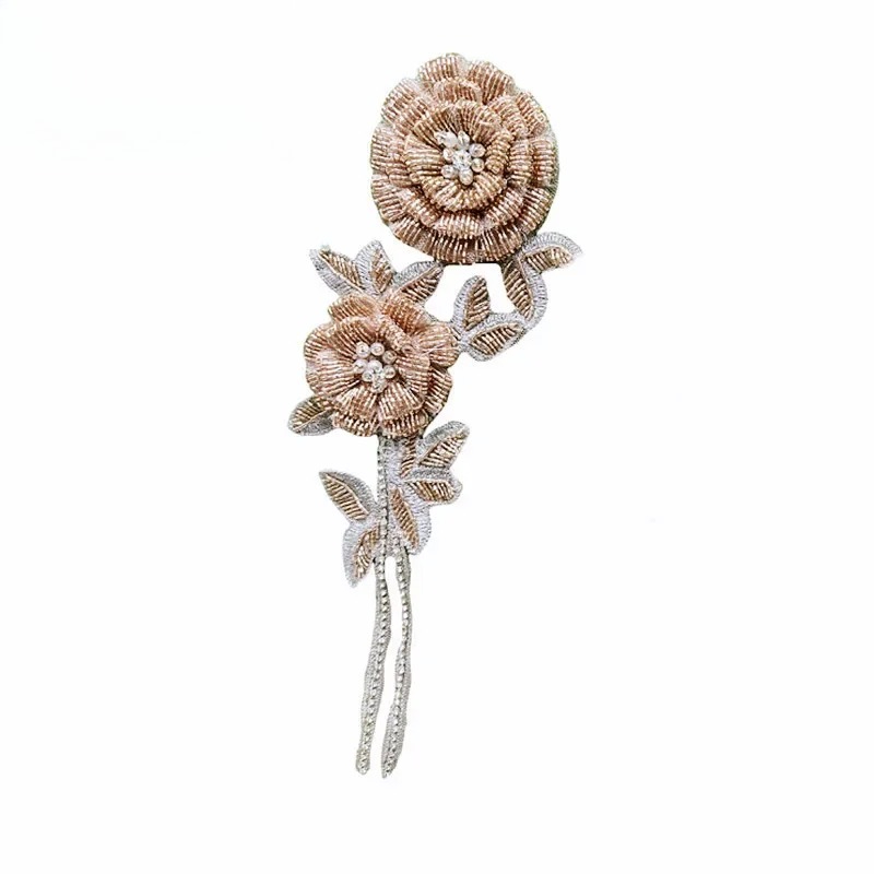 Bunga Dada Mawar Berhias Manik - Applique Patch Flower ulasan dan harga