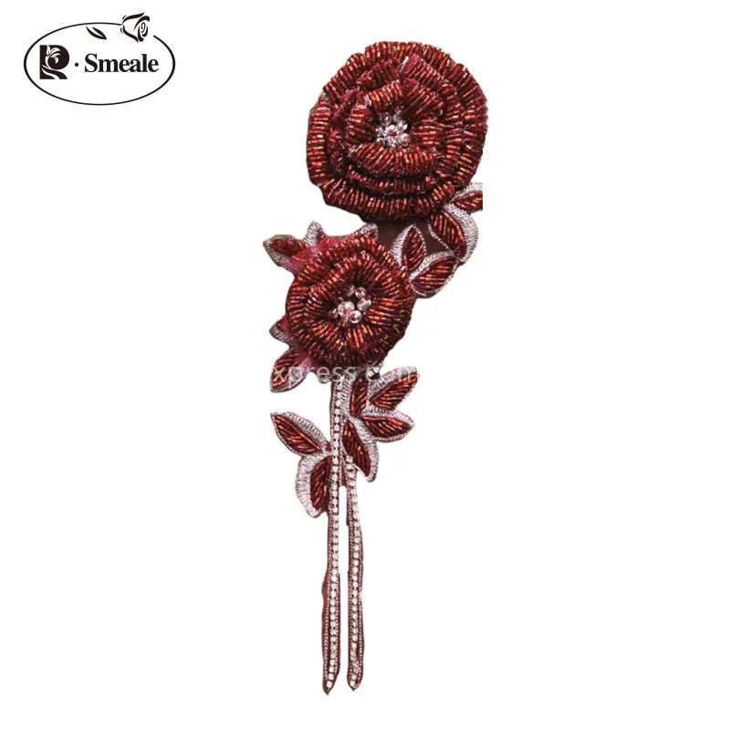 Bunga Dada Mawar Berhias Manik - Applique Patch Flower ulasan dan harga