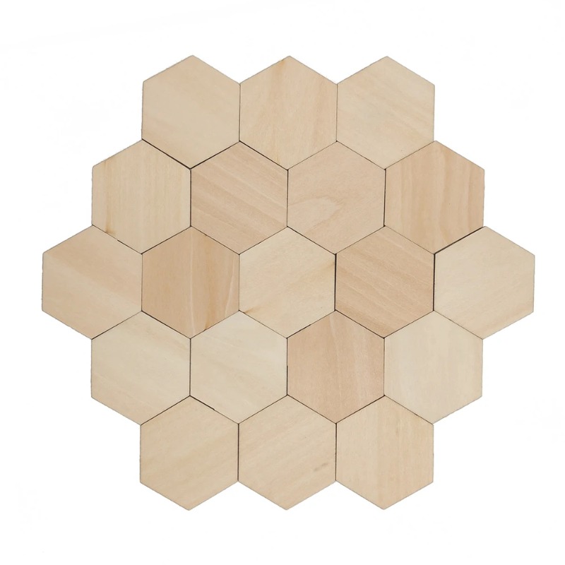 Potongan Kayu Heksagonal Koson - Craft Embellishments ulasan dan harga