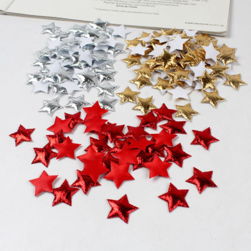 100 buah bintang emas/perak un - Christmas Craft Embellishment ulasan dan harga